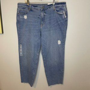 Old Navy Jeans Blue High Rise O.G. Straight Andle Distressed Denim Size 20 NWT